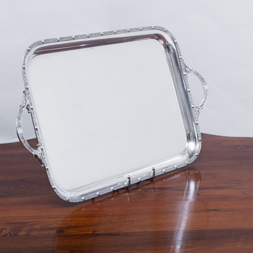 George V Asprey London Sterling Silver Tray Celtic Arts & Crafts Birmingham 1935