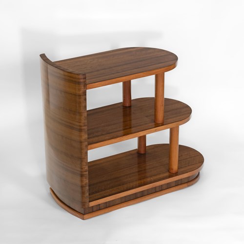 Art Deco Australian Walnut Tiered Side Table 1930S