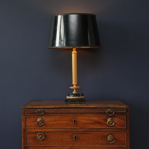 Vintage French Gilt Metal And Marble Table Lamp Circa 1950