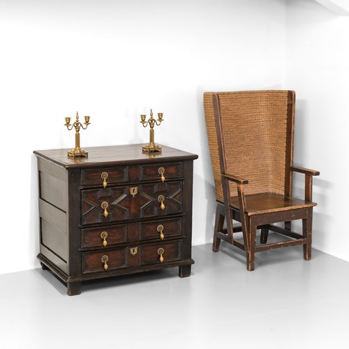 17Th Century Small Charles II Joined Oak Chest Of Drawers Circa 1670
