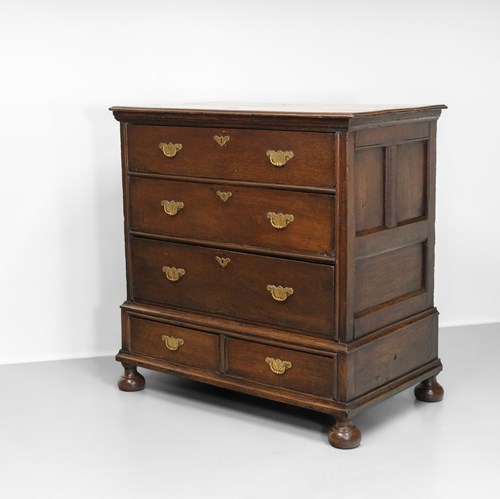 Antique William And Mary Joined Oak Provisional Chest Of Drawers Circa 1690