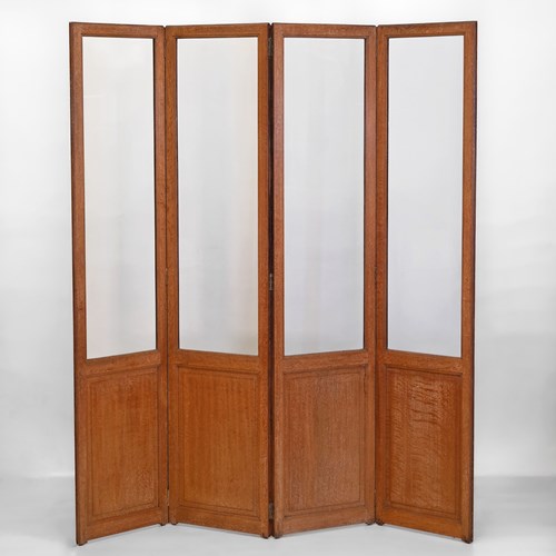 Twenties Heals Of London Limed Oak Room Divider Screen Cotswold School Manner