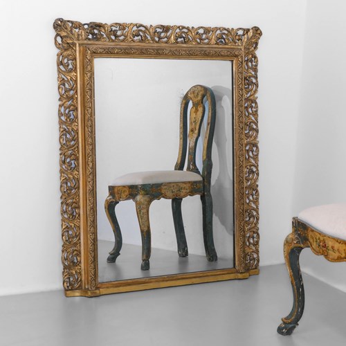  19Th Century Giltwood Florentine Overmantle Mirror