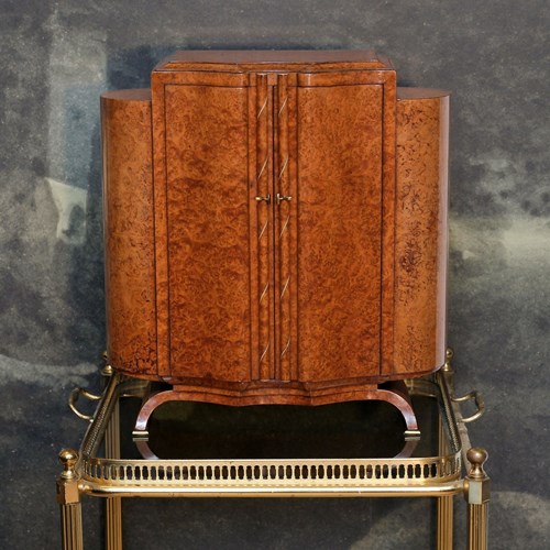 Fine Art Deco Amboyna Burr Table Top Cabinet 1930S