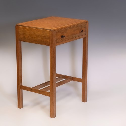  1930S Cotswold School Walnut & Ebony Side Table With Drawer