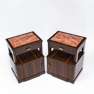 Pair Of Italian Macassar Ebony & Ma...