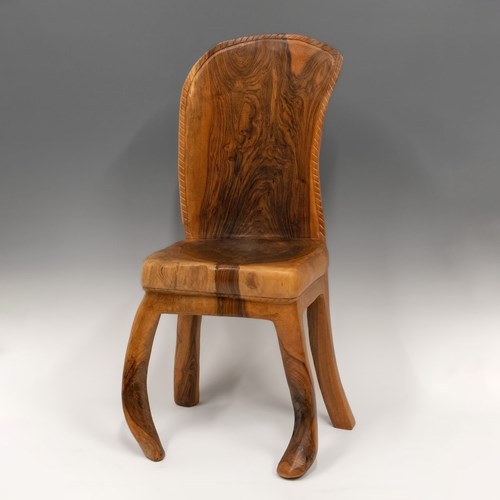 Pierre Decorse Organic Sculptural Walnut Side Chair