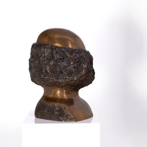 Bronze Abstract Head By Wolf Bröll 1993