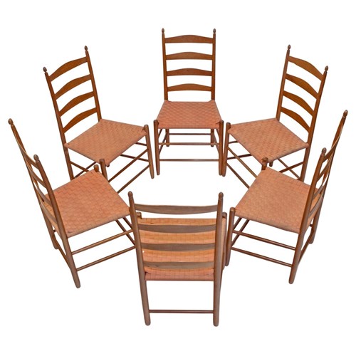 Set Of Six Shaker Cherry Wood Dining Chairs By Shaker Workshops
