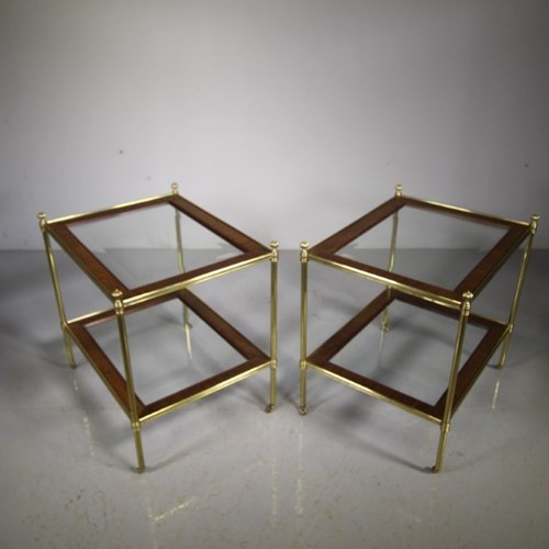 Pair Of High Quality English 1940’S Brass Side Tables
