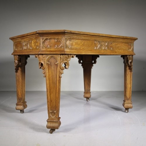 English Quality Antique  Oak Writing Table / Centre Table