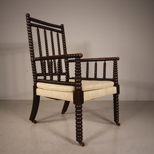 English Regency Antique Bobbin Turned Armchair 
