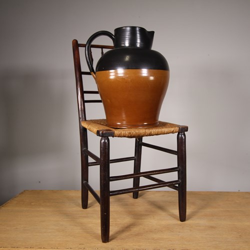 Very Large 19Th Century English Antique Earthenware Jug 