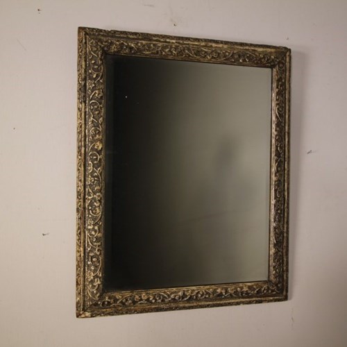 18Th Century Antique Carved Pine & Gesso Wall Mirror