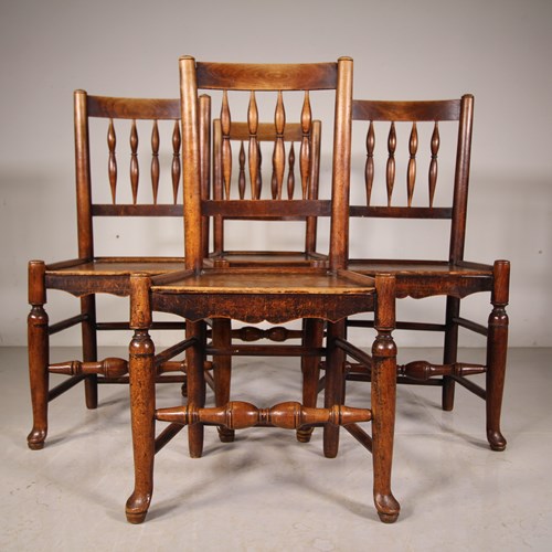 Set Of Four Shropshire Country Antique Dining Chairs 