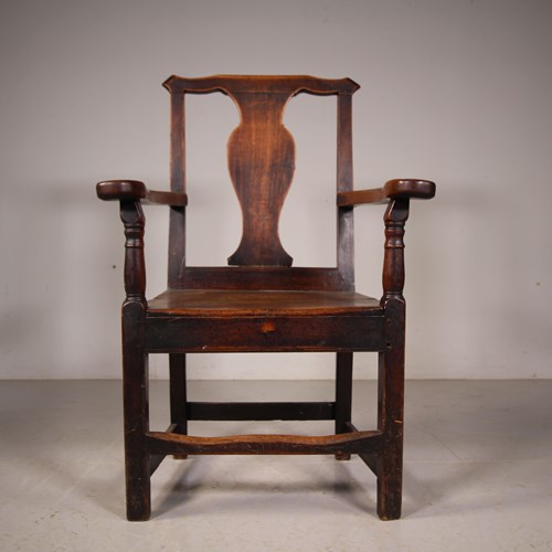 18Th Century Fruitwood Antique English Armchair 