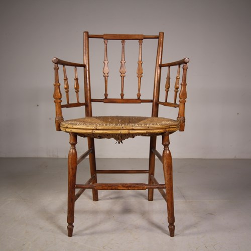 Pretty English Regency Antique Armchair – Unusual Design