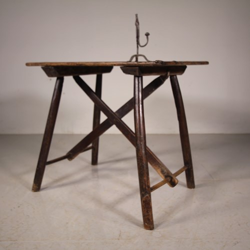 Rare English 18Th Century Antique Dairy Table 