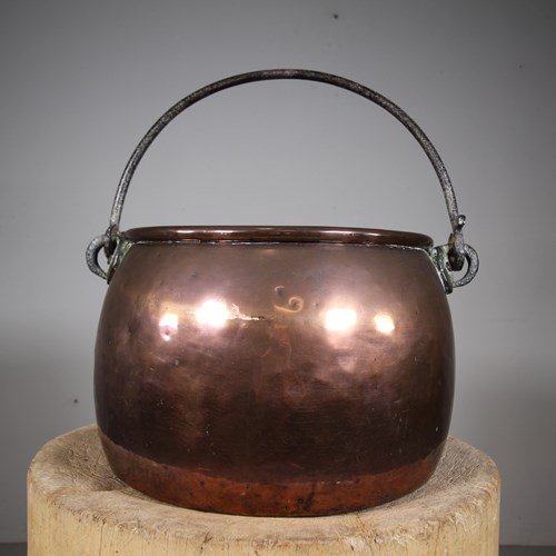 Wonderful English 19Th Century Antique Copper Cooking Pot 