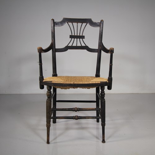William Morris Antique Sussex Chair By Rossetti 