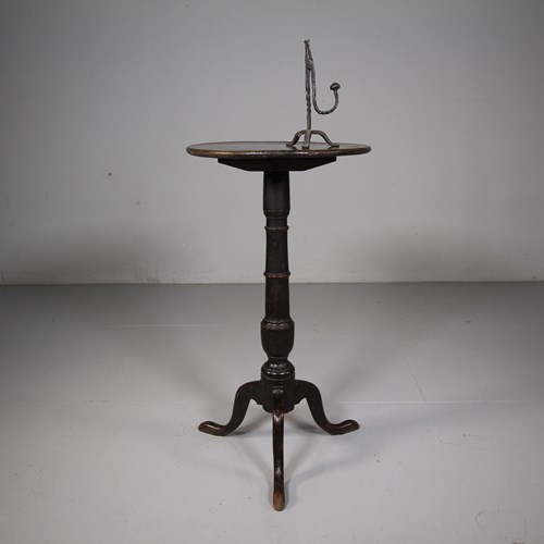 Honest 18Th Century Antique Candlestand Tripod 