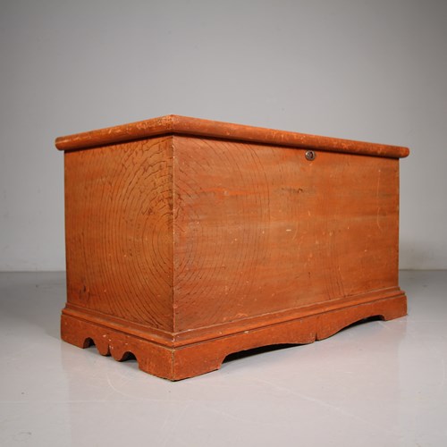 Georgian Original Painted Pine Antique Bedding Box 