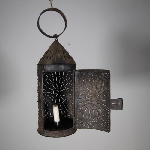 19Th Century Antique Tin Thousand Eyes Lantern