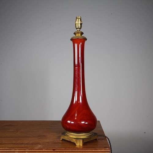 Burmantofts Edwardian Antique Sang De Boeuf Table Lamp 