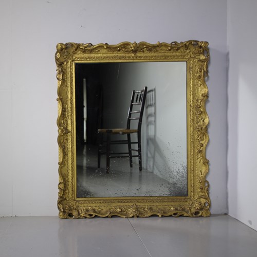 Beautiful Georgian Antique Carved Pine & Gilt Wall Mirror