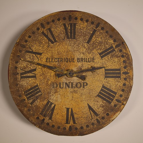 Rare 1930’S Dunlop Brille Advertising Garage Wall Clock – Working