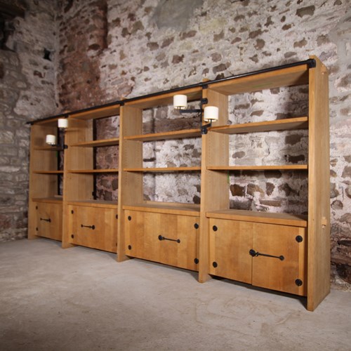 Fabulous Large Mouseman Oak Library Bookcase 