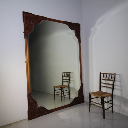 Massive English 19Th Century Moorish Antique Mirror 