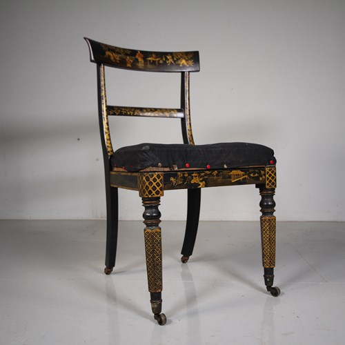 Rare Regency Antique English Chinoiserie Chair 
