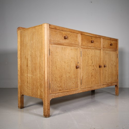 1920’S Heals Of London Oak Sideboard – Labelled
