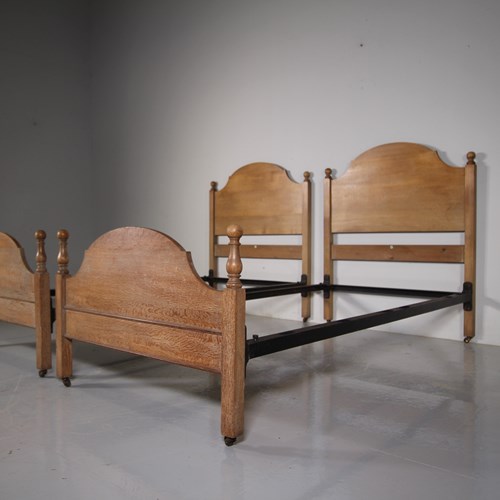 Pair Of Heals Edwardian Antique Single Beds - Labelled