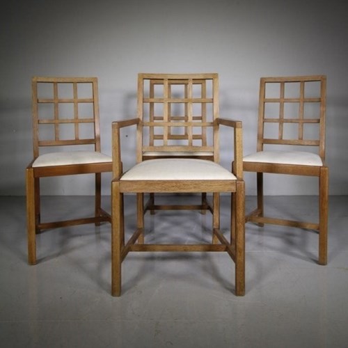 Set Of Four 1920’S Heals Oak Dining Chairs