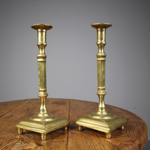 Pair Of English Georgian Antique Candlesticks 