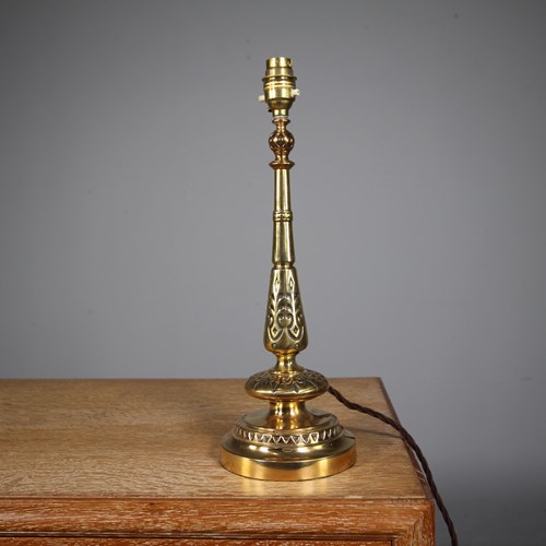 Dresser Influenced Antique Brass Table Lamp-Rewired