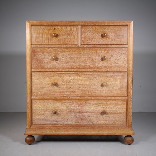 Superb Large Heals Of London Antique Oak Chest Of Drawers – Labelled 