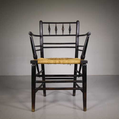 Original 19Th Century Antique Sussex Chair By Morris & Co
