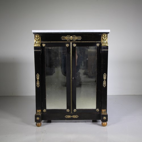 Superb English Egyptian Revival Antique Cabinet