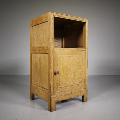 Heals Edwardian Antique Oak Bedside Cabinet – Labelled