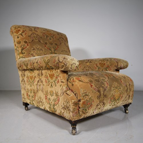William Birch Antique Upholstered Armchair – Stamped