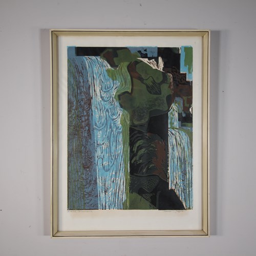 70’S Wharfedale Waterfall Yorkshire By Norman Clifford Jacques