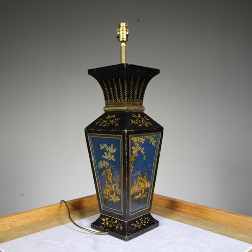 Large Edwardian Antique Chinoiserie Table Lamp – Rewired