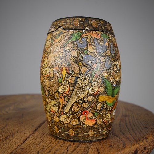 Edwardian Antique Kashmiri Very Detailed Lidded Jar