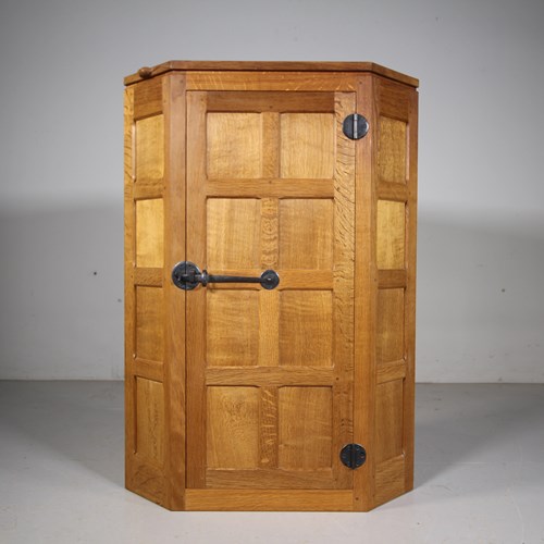  Fabulous Large 1950’S Mouseman Oak Wall Cupboard