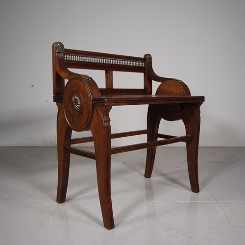 19Th Century Shoolbred Antique Walnut Window Seat 