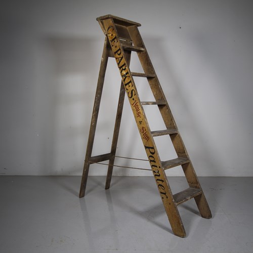 19Th Century Antique Pine Decorators Ladders In Original Paint