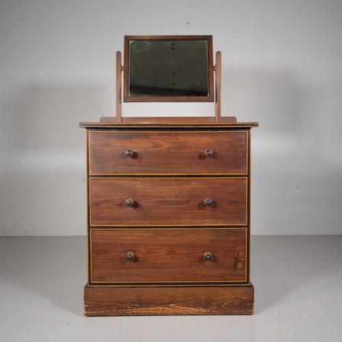 Very Rare Early Heals Original Painted Antique Dressing Chest 